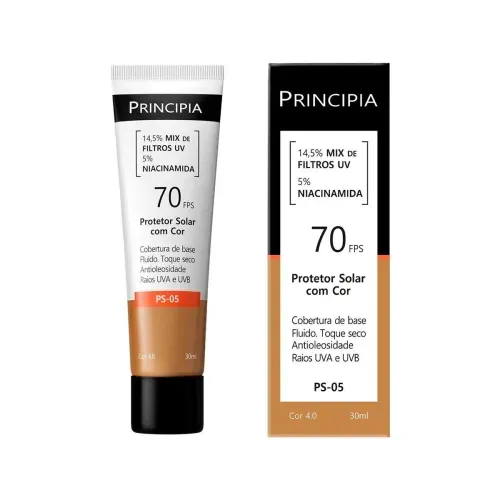 Protetor Solar Facial em Loção Principia com Cor 4.0 FPS 70 30ml