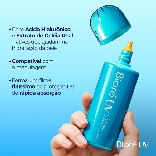 Protetor Solar Facial em Loção Bioré Aqua Rich com FPS 50 70ml