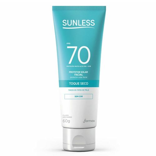 Protetor Solar Facial em Creme Sunless com FPS 70 Toque Seco 60g
