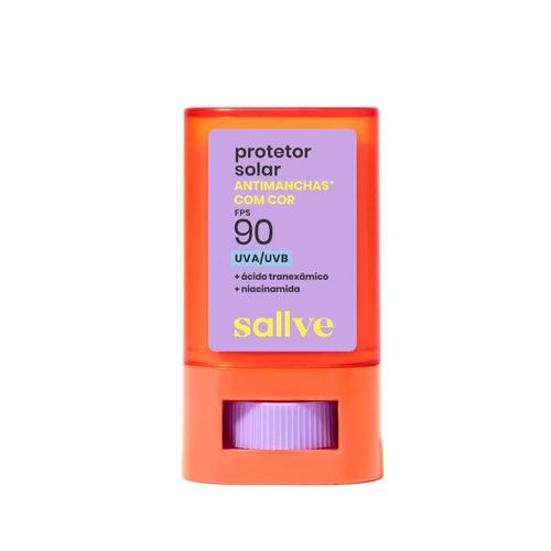 Protetor Solar Facial em Bastão Sallve com Cor 3 FPS 90 15g