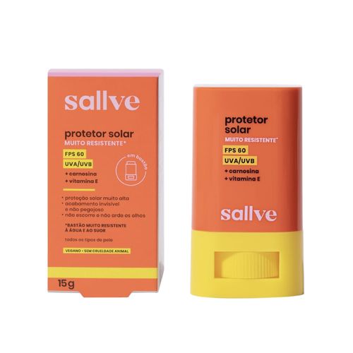 Protetor Solar Facial em Stick Sallve com FPS 60 15g