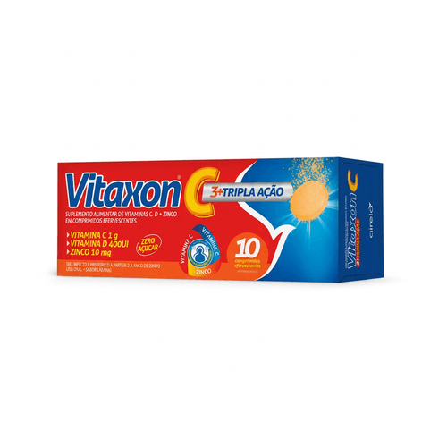 Vitamina C D e Zinco Vitaxon C 10 Comprimidos