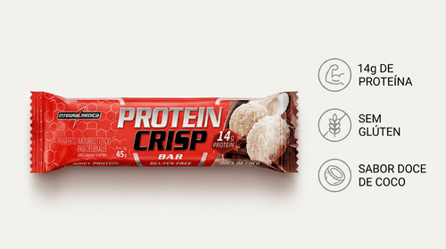 Barra de Proteína Integralmédica Protein Crisp Doce de Coco 45g
