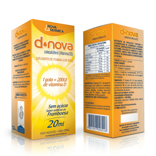 Vitamina D Nova Química D-nova 200UI 20ml