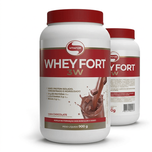 Whey Protein Vitafor Whey Fort 3W Chocolate 900g
