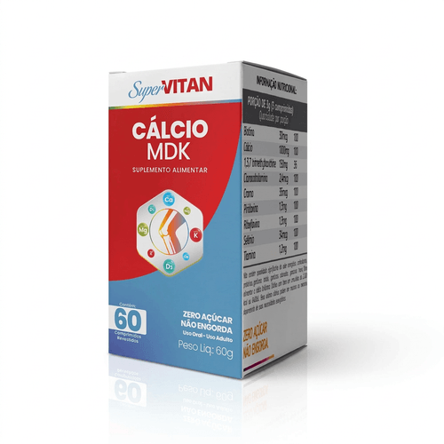 Cálcio MDK Supervitan 1000mg 60 Comprimidos