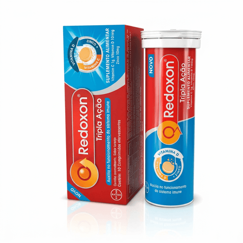 Vitamina C D e Zinco Redoxon Tripla Ação 10 Comprimidos Efervescentes