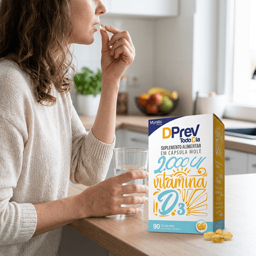 Vitamina D3 Myralis Dprev Todo Dia 2000UI 90 Cápsulas