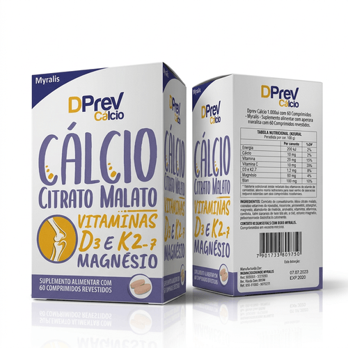 Vitamina D Dprev Cálcio Myralis 1000UI 60 Comprimidos