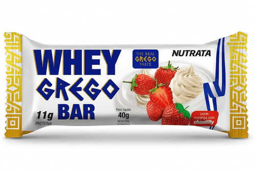 Barra de Proteína Whey Grego Morango com Chantilly 40g Nutrata
