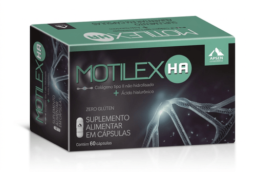 Colágeno Tipo II e Ácido Hialurônico Apsen Motilex HA 60 Cápsulas