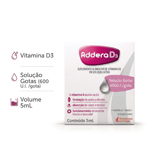 Vitamina D Addera D3 600UI Gotas 5ml