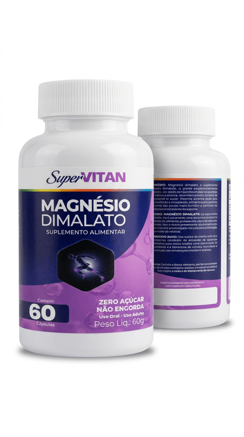 Magnésio Dimalato Supervitan 60 Cápsulas