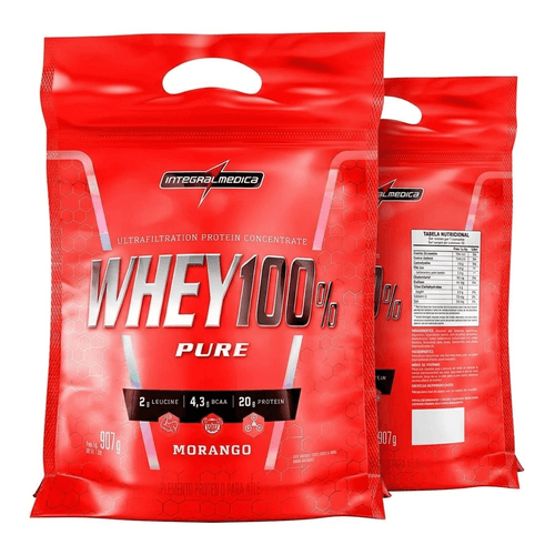 Whey Protein Integralmédica 100% Pure Morango 907g