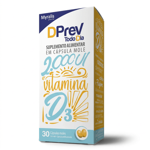 Vitamina D3 Myralis Dprev Todo Dia 2000UI 30 Cápsulas