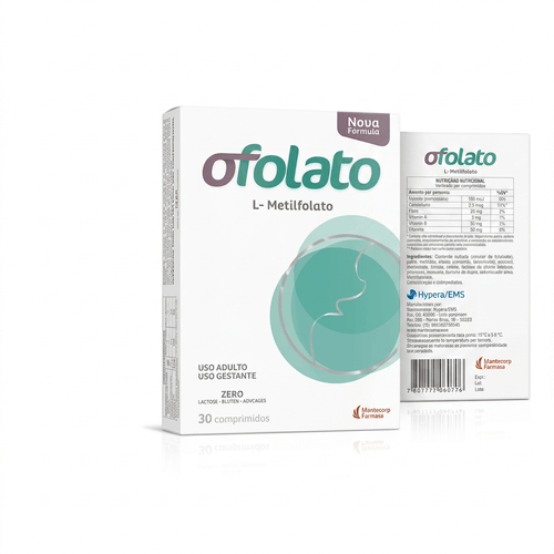 Ofolato Suplemento Vitamínico L-Metilfolato de Cálcio EMS 30 Comprimidos
