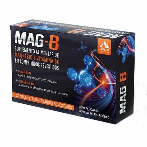 Suplemento de Magnésio e Vitamina B6 Apsen Mag-B 30 Comprimidos