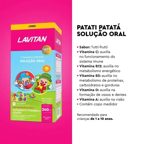 Lavitan Infantil Xarope Sabor Tutti-frutti com 240ml - Cimed