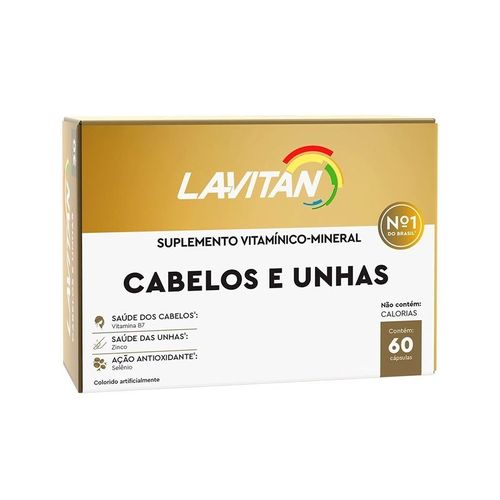 Suplemento Vitamínico Lavitan Cabelos e Unhas Cimed 60 Cápsulas