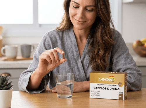 Suplemento Vitamínico Lavitan Cabelos e Unhas Cimed 60 Cápsulas