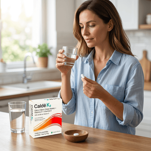 Suplemento Vitamínico Marjan Caldê K2 Cálcio Vitamina D e K2 30 Comprimidos