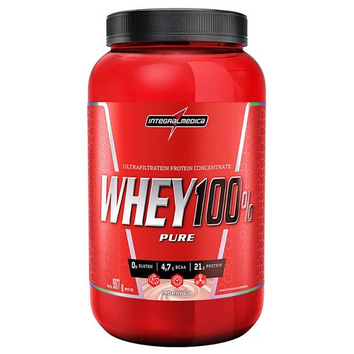 Whey Protein Integralmédica 100% Pure Morango 907g
