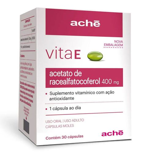 Vitamina E Ache 400mg 30 Cápsulas