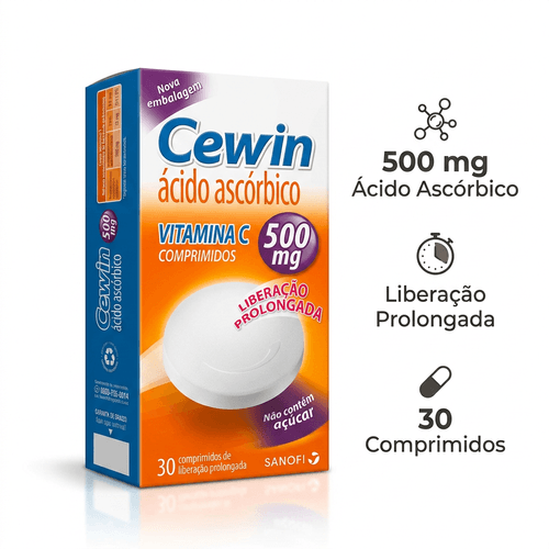 Vitamina C Cewin Sanofi 500mg 30 Comprimidos