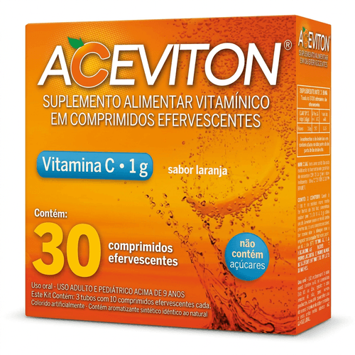 Vitamina C Aceviton 1g Cimed 30 Comprimidos Efervescentes