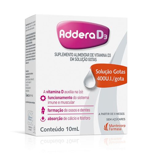 Vitamina D Addera D3 400UI 10ml