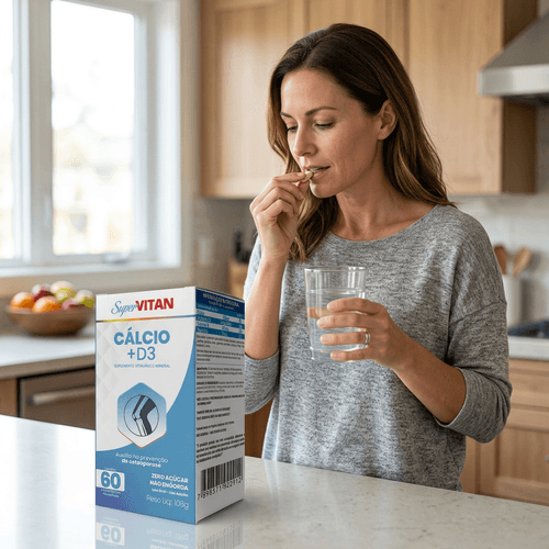 Cálcio e Vitamina D3 Supervitan 600mg 60 Comprimidos