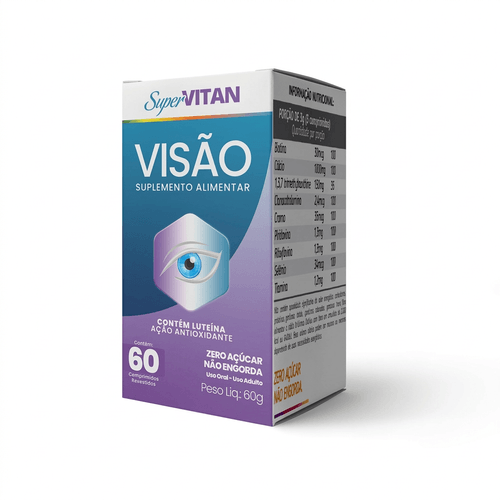 Multivitamínico Supervitan Visão Vitamina A Luteína e Zeaxantina 60 Comprimidos