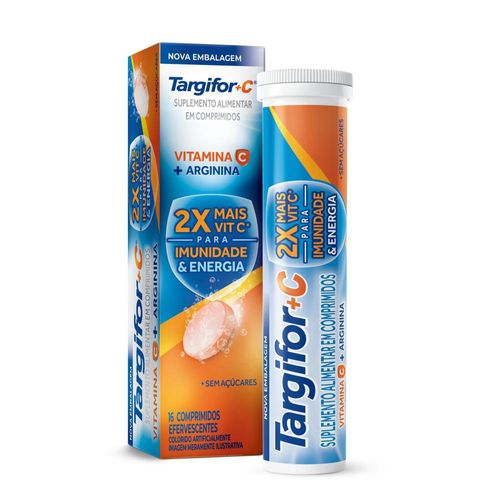 Vitamina C Targifor + C Arginina 1g + 1g Sanofi 16 Comprimidos Efervescentes