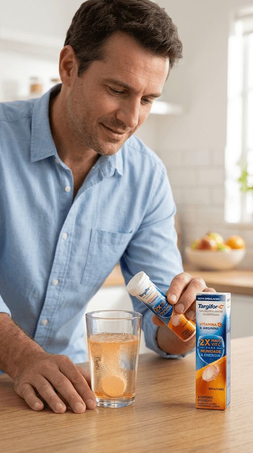 Vitamina C Targifor + C Arginina 1g + 1g Sanofi 16 Comprimidos Efervescentes