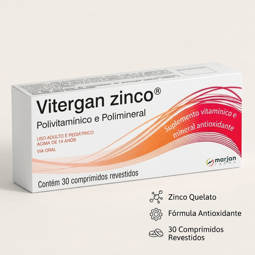 Multivitamínico Marjan Vitergan Zinco 30 Comprimidos