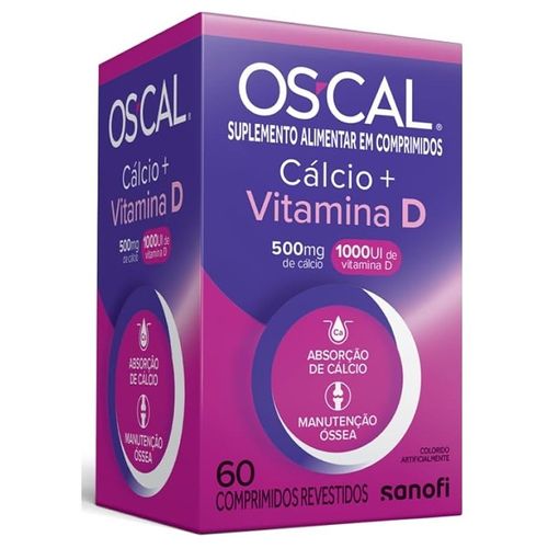 Cálcio e Vitamina D OsCal D 500mg + 1000UI 60 Comprimidos