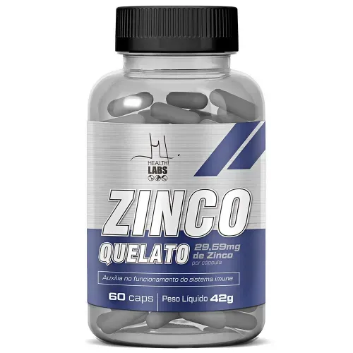Zinco Quelato com 60 Cápsulas - Health Labs