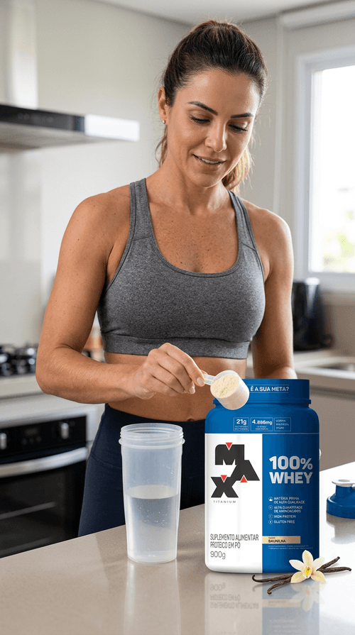 Whey Protein Max Titanium 100% Whey Baunilha 900g