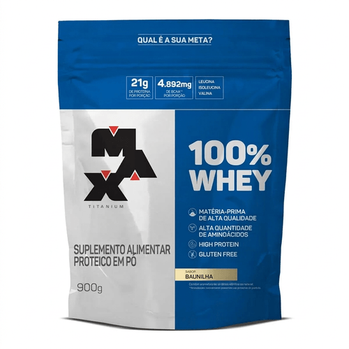 Whey Protein Max Titanium 100% Baunilha 900g
