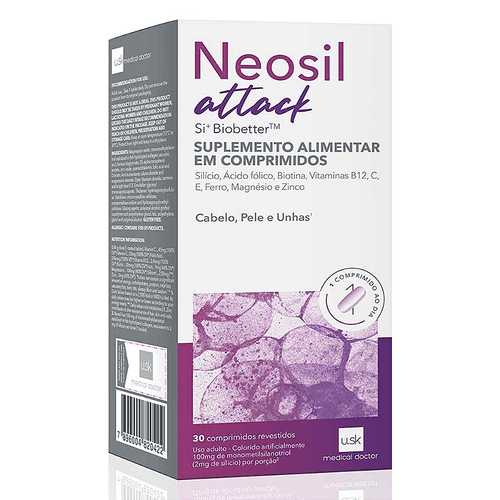 Suplemento Alimentar Neosil Attack USK RX 30 Comprimidos