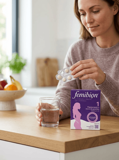 Multivitamínico Femibion 1 Ácido Fólico Vitamina D e Ferro 28 Comprimidos