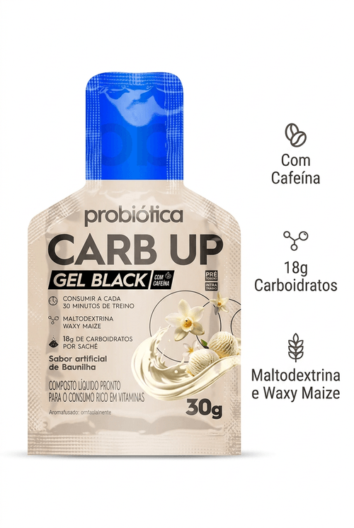Gel Energético Probiótica Carb Up Black Baunilha 30g