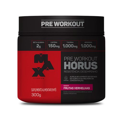 Pré-Treino Max Titanium Horus Frutas Vermelhas 300g