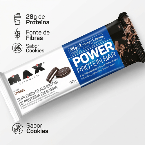 Barra de Proteína Max Titanium Power Protein Cookies 90g