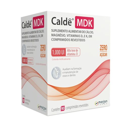 Suplemento de Cálcio e Vitaminas D3 e K2 Marjan Caldê MDK 1000UI 90 Comprimidos