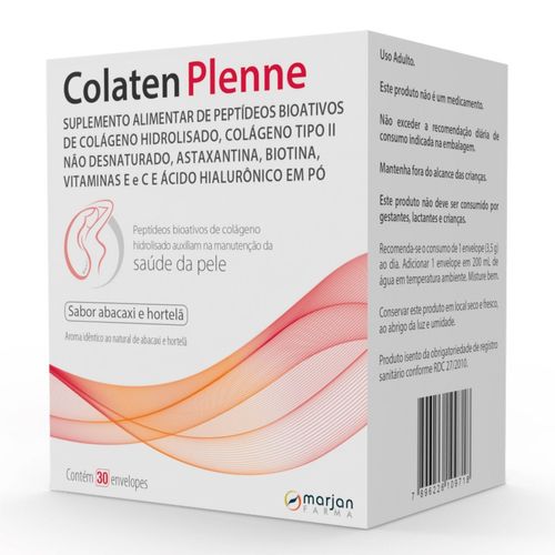 Colágeno Marjan Colaten Plenne Abacaxi e Hortelã 30 Sachês