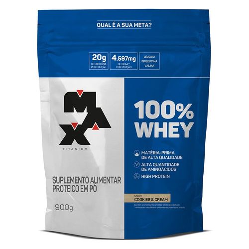 Whey Protein Max Titanium 100% Whey Cookies & Cream 900g