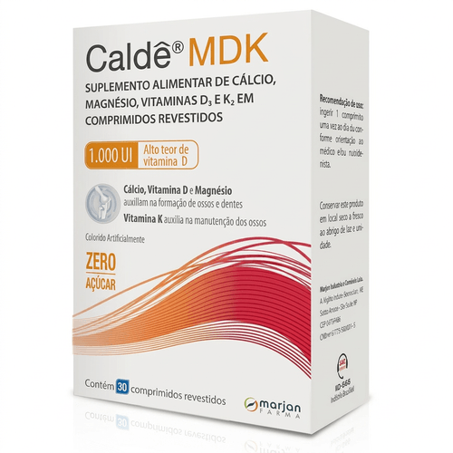 Suplemento Vitamínico Mineral Marjan Caldê MDK 1000UI 30 Comprimidos