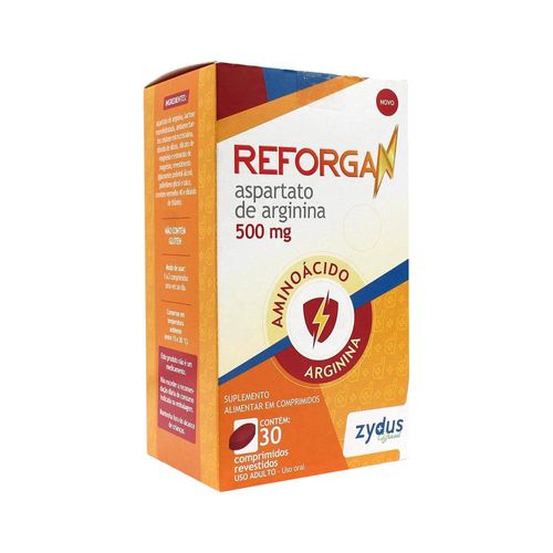 Suplemento de Arginina Zydus Nikkho Reforgan 500mg 30 Comprimidos