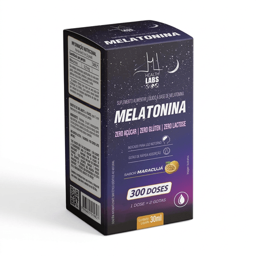 Melatonina com 300 Doses Sabor Maracujá com 30ml - Health Labs